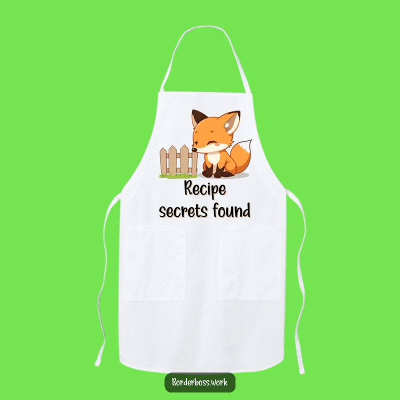 Funny Fox Fence Apron: Hilarious Kitchen Gift for the Curious Cook