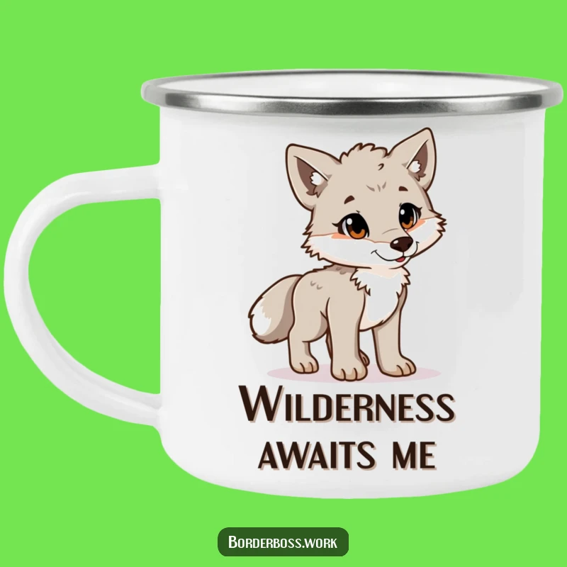 Funny Wolf Cub Camping Mug: Rugged & Hilarious Gift for Adventurers