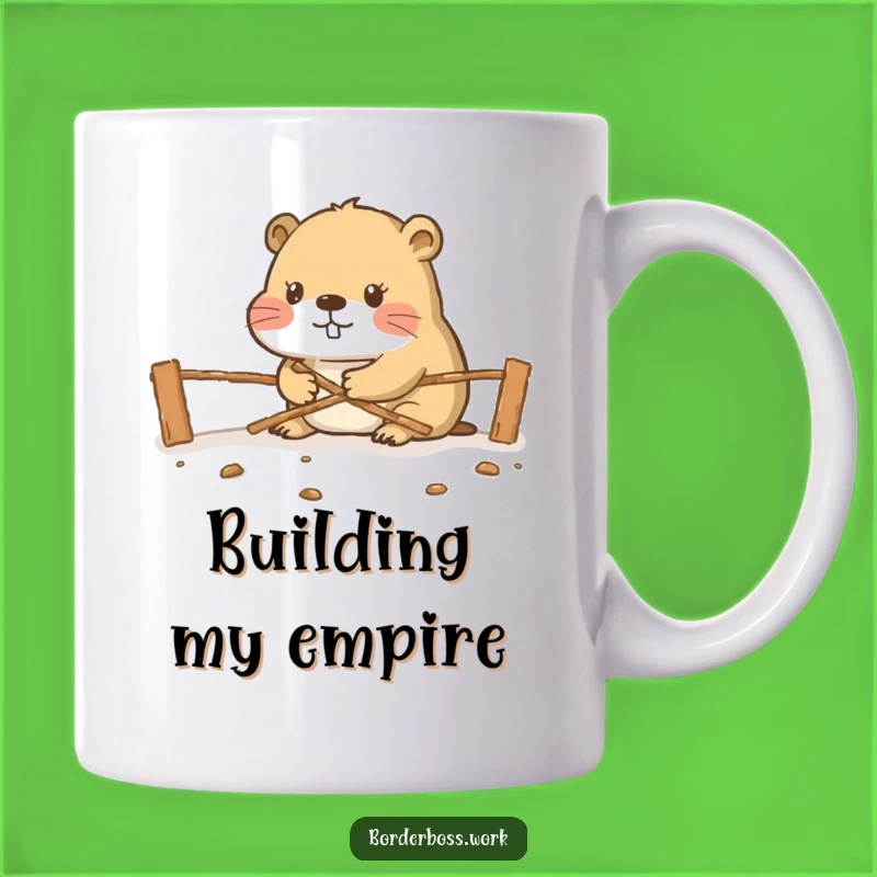 Funny Beaver Border Mug: Hilarious Gift for the Hardest Workers