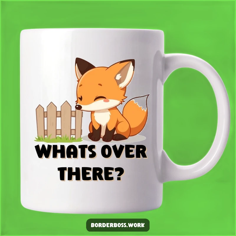 Funny Curious Fox Fence Mug: A Playful & Hilarious Gift for the Inquisitive