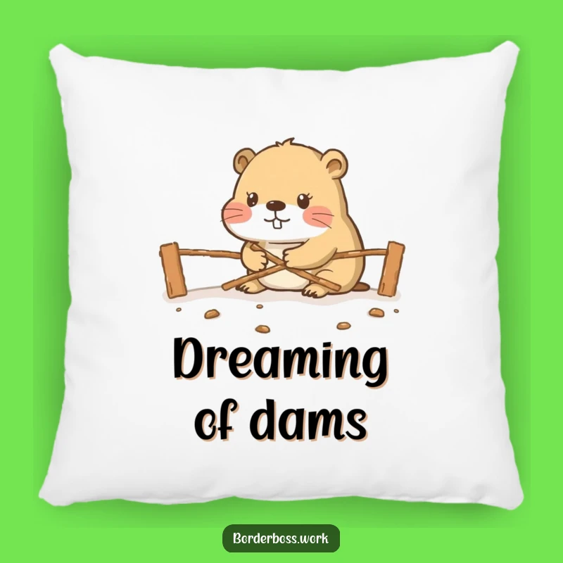 Funny Beaver Pillow: Cozy & Hilarious Gift for Hard Workers