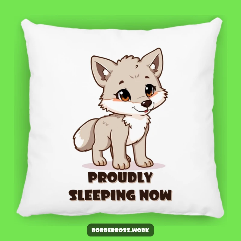 Funny Wolf Cub Pillow: Cozy & Hilarious Gift for Proud Dreamers