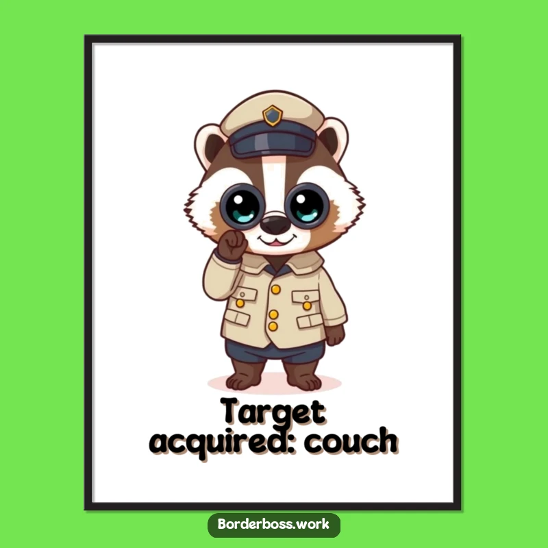 Funny Badger Digital Art: Hilarious Inspector Print for Your Wall