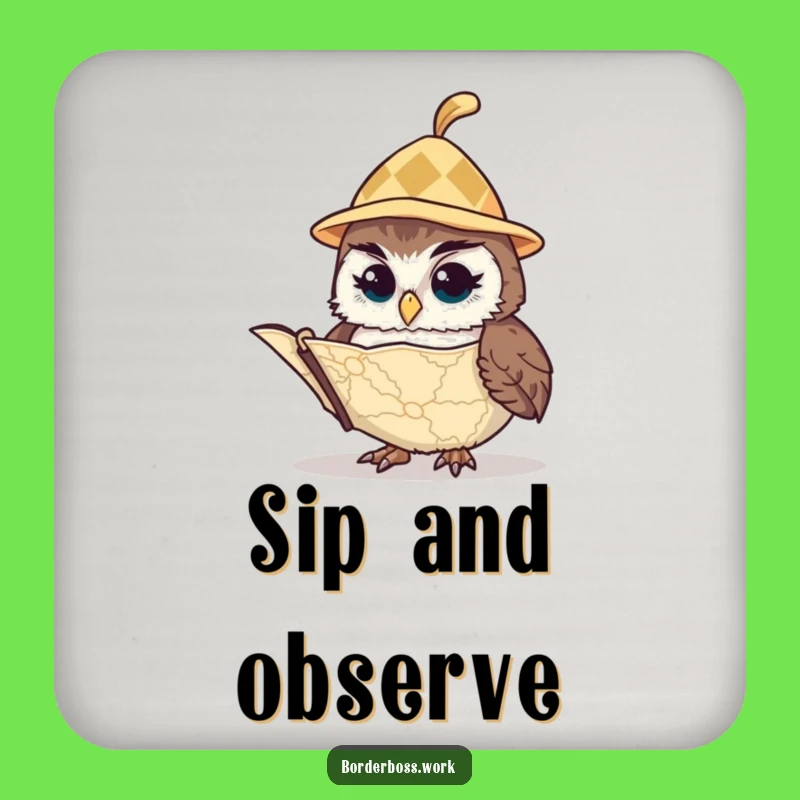 Funny Owl Tiny Hat Coaster: Hilarious Gift to Protect Your Surfaces