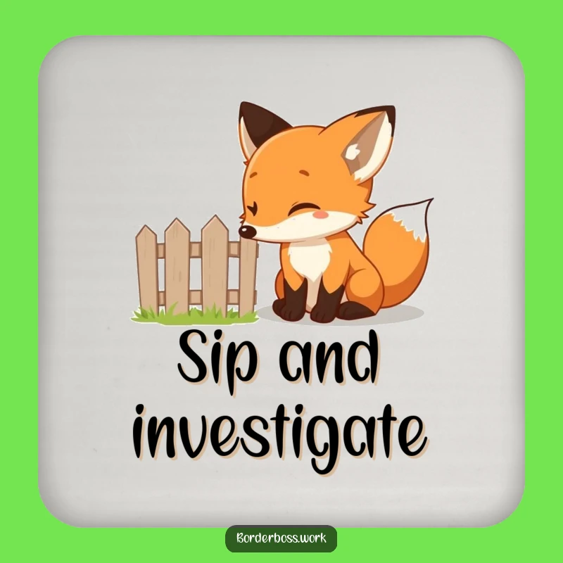 Funny Fox Tiny Fence Coaster: Hilarious Gift to Protect Your Surfaces