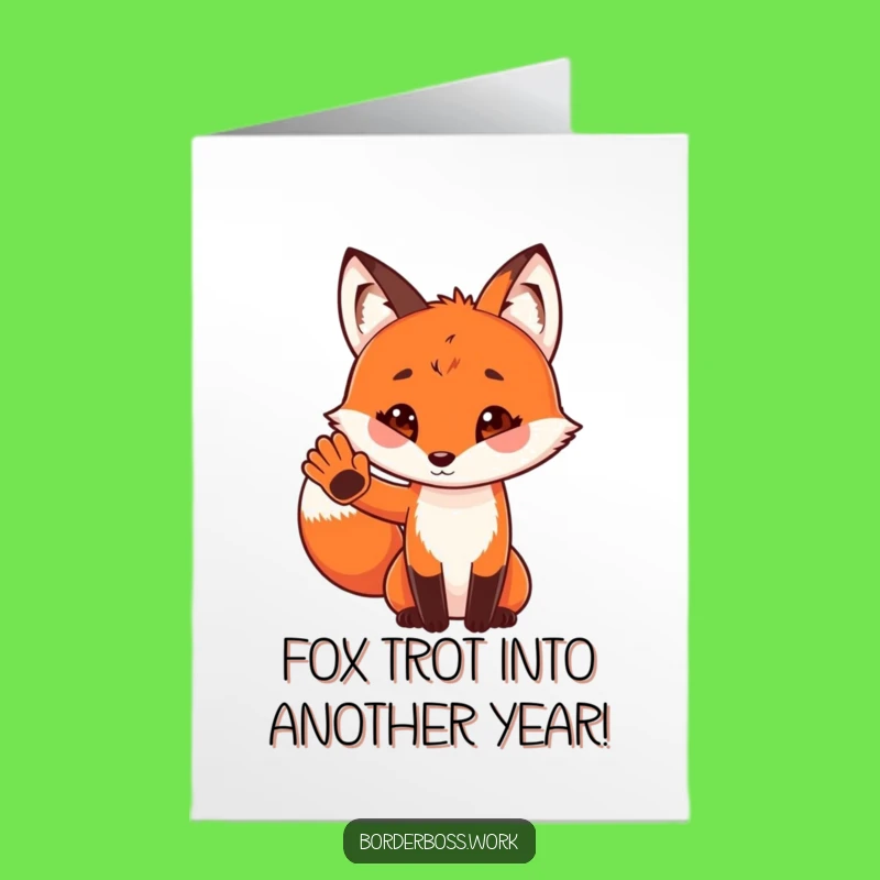 Free Printable Fox Birthday Card: Playful Salute Downloadable Fun Gift