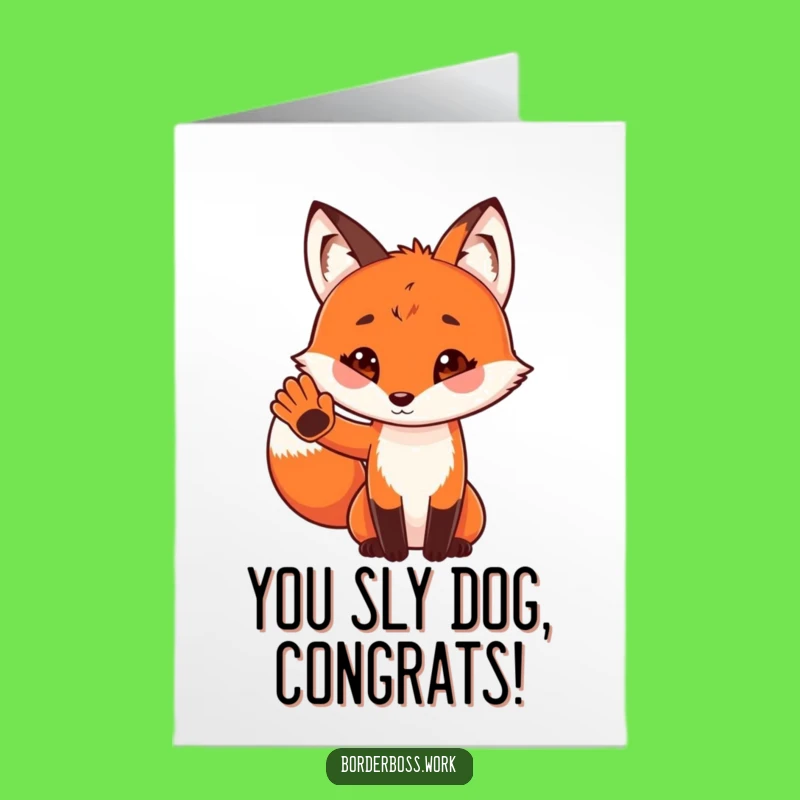 Free Printable Fox Congratulations Card: Playful Salute Downloadable Success