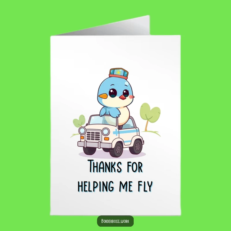 Free Printable Bluebird Thank You Card: Patrol Vehicle Humour Downloadable