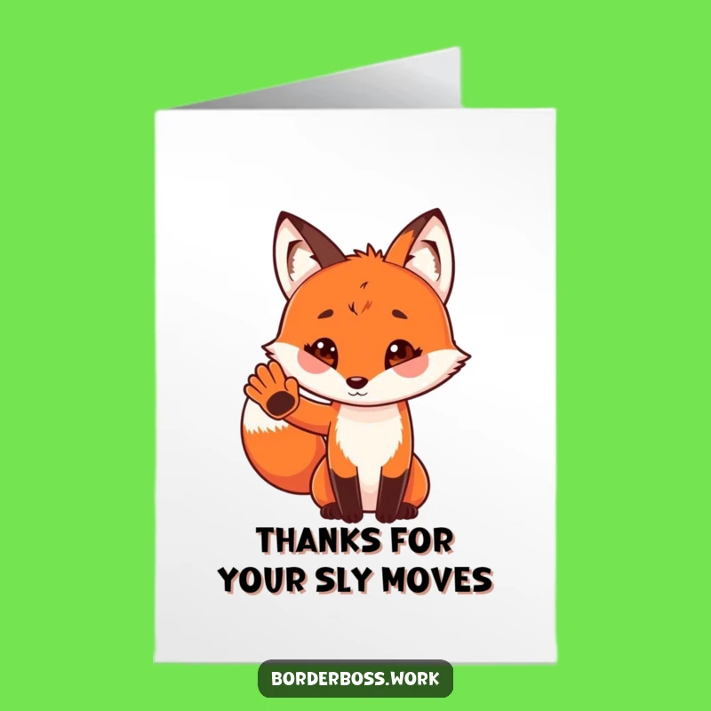 Free Printable Fox Thank You Card: Playful Salute Downloadable Gratitude
