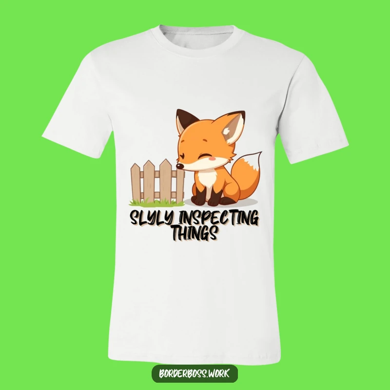 Funny Curious Fox Tiny Fence T-Shirt: Humorous Gift for the Sneaky