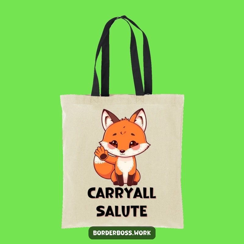 Funny Fox Salute Tote Bag: Stylish and Playful Officer Accessory